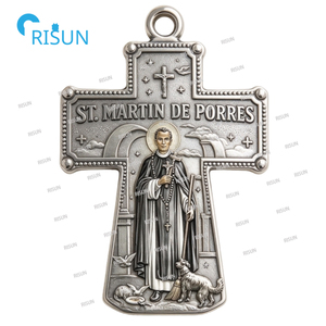 Collar con Colgante <span class=keywords><strong>de</strong></span> Medalla <span class=keywords><strong>de</strong></span> San Martín <span class=keywords><strong>de</strong></span> Porres, Centro <span class=keywords><strong>de</strong></span> Rosario Católico Religioso, Medalla Personalizada <span class=keywords><strong>de</strong></span> San Martín <span class=keywords><strong>de</strong></span> Porres - Product Image 6