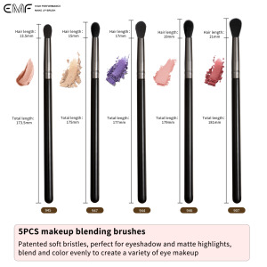 EMF Professional Black <span class=keywords><strong>Makeup</strong></span> Brush Set Private Label Soft Synthetic Wood Handle Eyeshadow Blending <span class=keywords><strong>Makeup</strong></span> <span class=keywords><strong>Brushes</strong></span> Custom Logo