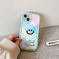   Casing HP Kartun Lucu dengan Lensa Warna-warni, Perlindungan Penuh untuk iPhone 16 15 14 13 12 11 untuk Wanita