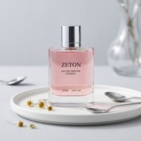 Flacon de parfum en verre plat rond vide de 30 ml/50 ml/100 ml avec bouchon argenté, logo personnalisé, 2 pulvérisateurs à pompe, sérigraphie cosmétique