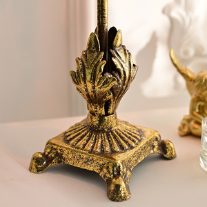 Candélabre vintage LANJO à 4 bras, centre de table, porte-bougie décoratif en cristal, support à bougies en métal, candélabre de mariage - Product Image 5