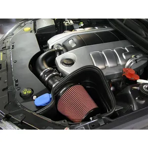 Für Nissan 370z/infiniti G37 69-7078TS Hochleistungs-Kaltluftaufnahmesystem silber Aluminium Edelstahl rote Baumwoll-Gause