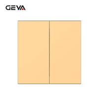 Interrupteur mural GEYA, norme européenne, panneau en matériau PC, IP20, étanche, durable, installation facile, 86*86mm, 10A, 250V, 2 gangs, 2 interrupteurs