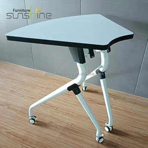 Melamine Bảng Hàng Đầu Khung Thép Văn Phòng Gấp Bàn Nghiên Cứu Cho Các Trường Học Đào Tạo Đồ Nội Thất Bàn - Product Image 3