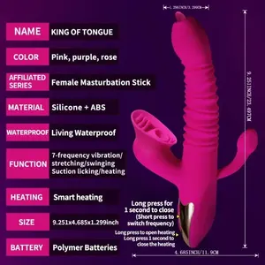 3-in-1 clitoris stimulator, G-spot vibrator, telescopische dildo massager, seksspeeltje voor vrouwen, volwassenenplezier - Product Image 6