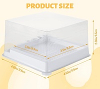 Boîtes à cupcakes et biscuits en plastique transparent écologiques recyclées de 3,5 pouces, contenants individuels pour muffins et desserts, mini-boîtes à gâteaux blanches pour aliments