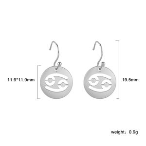 Boucles d'oreilles zodiaque pour femmes <span class=keywords><strong>2021</strong></span> bijoux en acier inoxydable bijoux plaqué or <span class=keywords><strong>Horoscope</strong></span> boucles d'oreilles zodiaque coréen Vintage boucles d'oreilles - Product Image 6