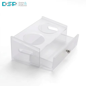 DSP Vietnam Factory Tilted Acrylic Neck Protection Storage Drawer Elevated Dog <b>Cat</b> Pet Food Water Bowl Stand with Non-Slip Base - Product Image 2