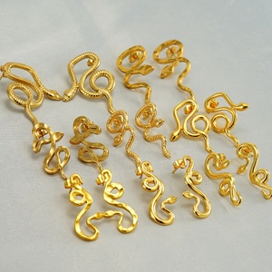 7 Estilos de Aretes de Acero Inoxidable con Forma de Animales para Mujer, Aretes de Serpiente Chapados en Oro, Joyería para Orejas - Product Image 2