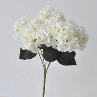 Bouquet d'hortensias artificiels en soie à 5 têtes, rose, blanc, bleu, fleurs artificielles en gros pour mariage, remise de diplôme, Noël, décoration de table et de maison