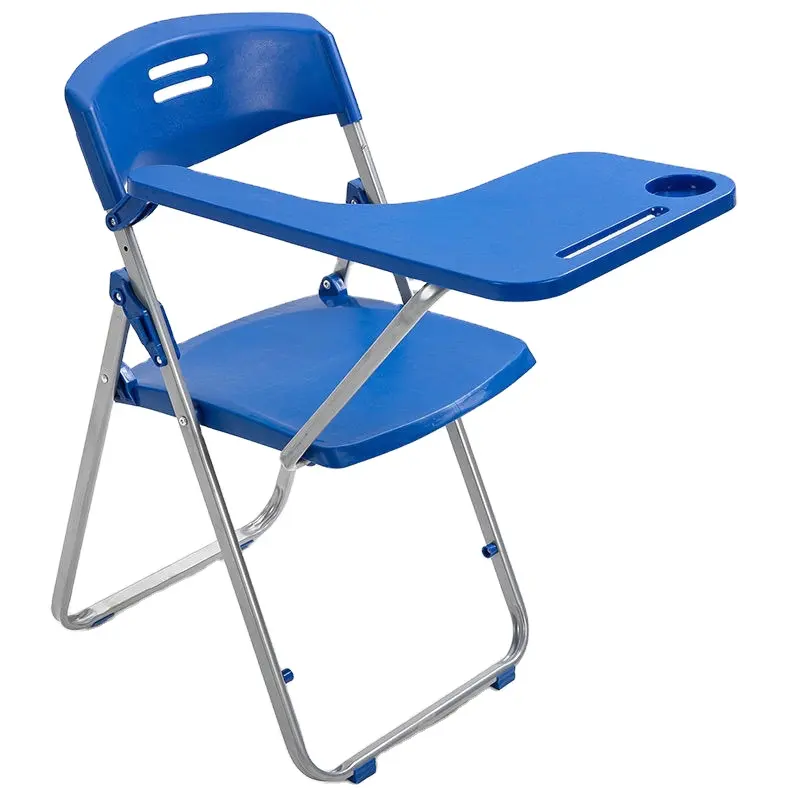 모던 블랙 접이식 책상 부착 학교 접이식 학생 성인 트레이닝 룸 학습 암 의자 (필기 패드 태블릿 포함)