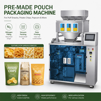 Machine d'emballage automatique de sachets préformés avec purge d'azote pour chips, pop-corn, frites, snacks et sachets Doypack à fond plat