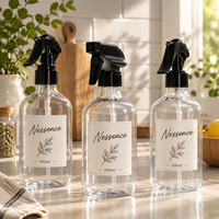 Bouteilles de spray désodorisant personnalisées de couleur verte, en PET de 300 ml et 500 ml, avec pulvérisateurs à gâchette