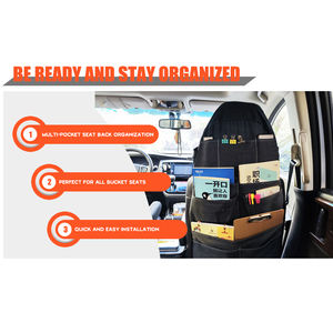 Organizador de Asiento Trasero de Coche de Tela Vaquera de Lujo con Bolsillos de Almacenamiento y Dispensadores de Bolsas - Product Image 4