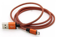 Kabel Data Pengisian Cepat USB Micro V8 Nylon Braided untuk Ponsel