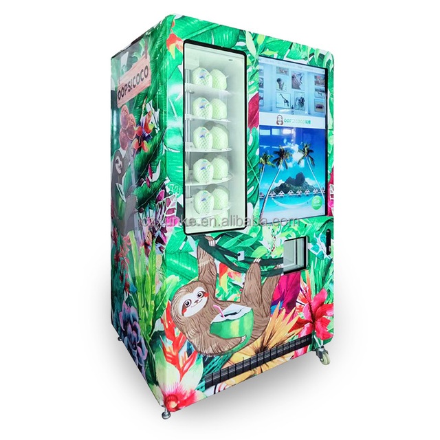 2025 Self-Service Smart Touch Screen Fresh Coconut Vending Machine with Cooling System