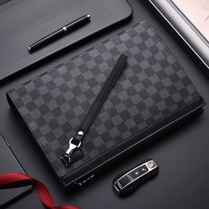 <span class=keywords><strong>Borsa</strong></span> a Mano Grande da Uomo in <span class=keywords><strong>Pelle</strong></span> Sintetica PU Personalizzata, Stile <span class=keywords><strong>Vintage</strong></span>, con Cerniera a Quadretti, per Affari e Mobile - Product Image 4