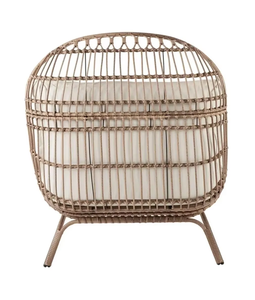 Fauteuil œuf moderne en fer et rotin tressé pour extérieur, extra large avec support – Idéal pour jardin, véranda, <span class=keywords><strong>piscine</strong></span>, intérieur et extérieur - Product Image 6