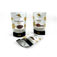Sachet alimentaire personnalisé en PE de qualité alimentaire, refermable avec fermeture éclair, résistant à l'humidité, pour assaisonnements