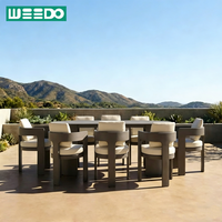 Ensemble de table et de chaises de jardin en aluminium moderne, durable, pour cour, villa, terrasse, meubles de jardin de loisirs