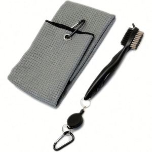 Nouvelle conception, prix de gros, serviette de golf en microfibre magnétique brodée avec trou - Product Image 2