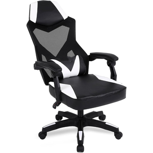 Chaise de bureau OEM d'usine noire et blanche, design moderne, confortable, élégante, chaise de gaming respirante en maille et cuir, Silla <span class=keywords><strong>Gamer</strong></span> - Product Image 2