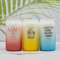 Luxus-kunden spezifische Glas kerzen für Wohnkultur Rustikales duftendes Soja wachs und ungiftige Gel wachs aroma therapie für Weihnachts ferien