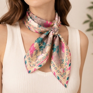Bandana personnalisé 100% soie 27 pouces, foulard imprimé personnalisé pour la tête, le cou, les cheveux et accessoire de sac - Product Image 4