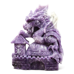 Sculpture de dragon en lépidolite artisanale, un chef-d'œuvre de puissance, de calme et d'énergie positive, Reiki/Chakra/Guérison/Énergie, pour la maison - Product Image 2
