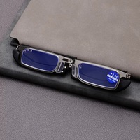 Lunettes de lecture pliantes unisexes tendance, correction de la vue, portables, durables, bloquant la lumière bleue, pour presbytie, avec étui à fermeture éclair