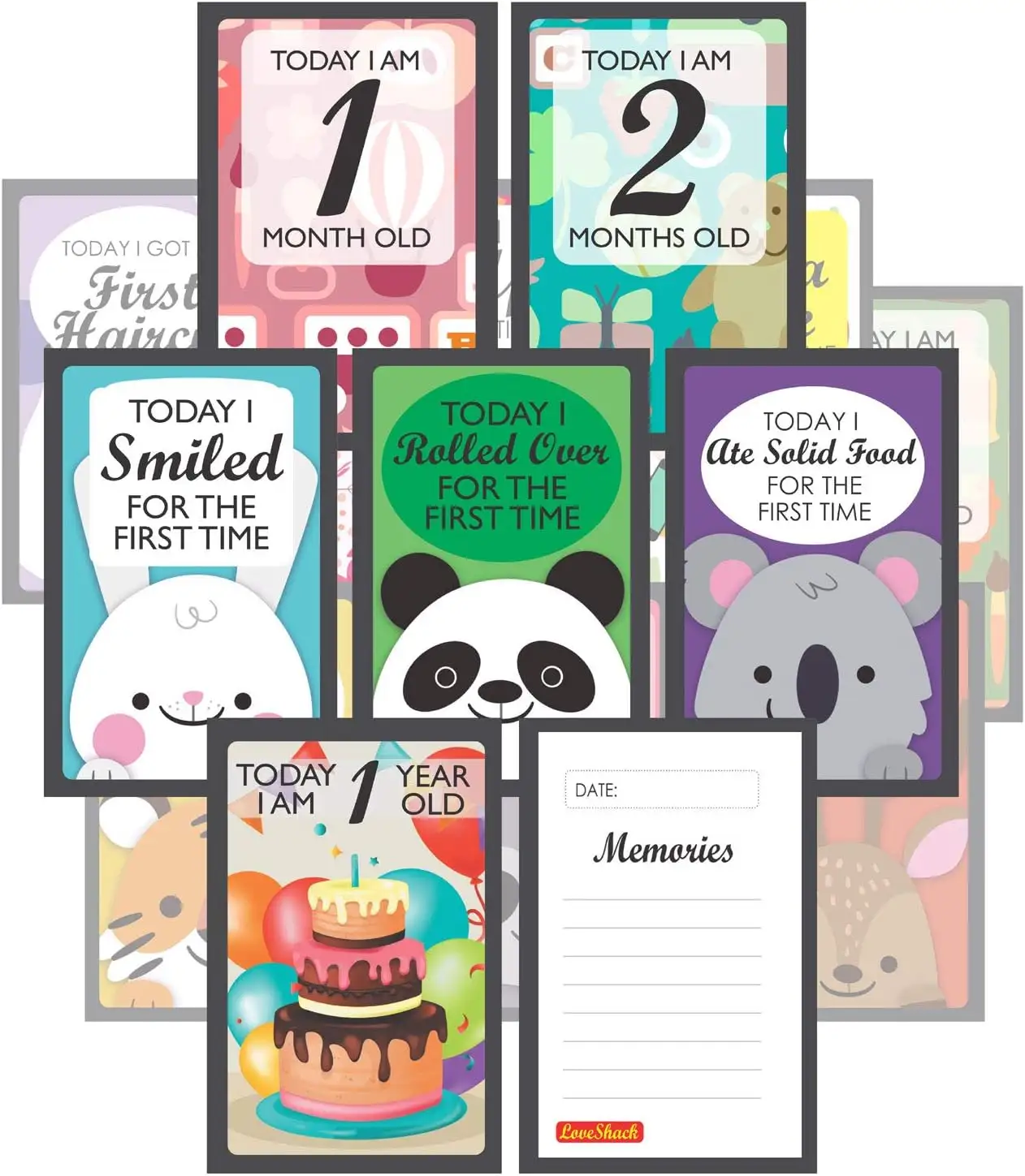 लड़कों की लड़कियों के लिए मासिक मील मील का पत्थर कार्ड सेट की पहली यादों को पकड़ने के लिए 50 अद्वितीय डिजाइन