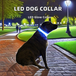 <span class=keywords><strong>Collar</strong></span> de perro con luz LED multicolor de lujo Flash <span class=keywords><strong>Glow</strong></span> Dark Solid Nylon Animal Print <span class=keywords><strong>Collar</strong></span> para mascotas para gatos - Product Image 2