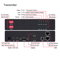 Extenseur USB DP 4K 2 canaux sur câble Cat5e/6/7 de 150 m/492 pi, extenseur Ethernet avec USB2.0, audio, RS232, extenseur DP