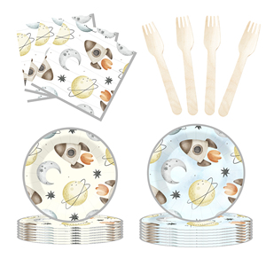 DAMAI Artículos para Fiesta de Cumpleaños Espacial, Platos, Vasos y Servilletas de Papel con Temática Espacial, Decoraciones Desechables para Fiesta Galáctica para 8 Personas - Product Image 4