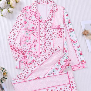 Pigiama in Raso da Donna, Sexy e Lussuoso, a Maniche Lunghe, con Stampa Leopardata, Set Camicia da Notte, Chemise de Nuit Femme - Product Image 2