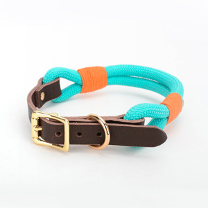 SinSky, venta al por mayor, collares de perro de sarga de nailon, collar de perro con hebilla de Metal dorado de lujo ajustable, conjunto de Collar y correa para mascotas - Product Image 5