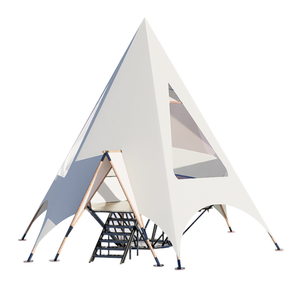 Nouvelle conception de tente de safari africaine de luxe en toile, quatre saisons, double triangle, ignifuge, avec structure en acier, pour 6 à 8 personnes, glamping - Product Image 3