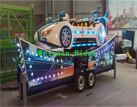 Attraction de carnaval montée sur remorque d'amusement pour enfants en voiture de course électrique d'intérieur commerciale à vendre