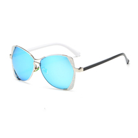 Lunettes de soleil polarisées pour femmes, style œil de chat, protection UV400, monture métallique rétro, pour la conduite en extérieur et les voyages