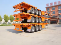Semi-remorque porte-conteneurs squelette 3 essieux 40 pieds en acier – Prix usine
