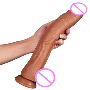 Liquid silicone double-layer 12.6in extra-long high simulation and lifelike soft female masturbator strap on huge dildos