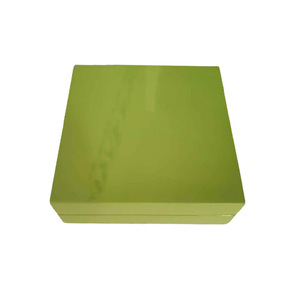 Caja de joyería de cuero con tapa abatible, color verde claro, rectangular, de madera, para guardar anillos y pulseras, YH0093 - Product Image 2