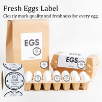 Étiquettes d'emballage d'oeufs frais de ferme personnalisables autocollants étiquette d'oeuf en papier avec impression UV étiquette de forme ronde pour oeufs