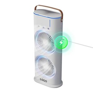 2026 Custom Mist Fan With Water Tank Portable USB <b>Rechargeable</b> <b>LED</b> <b>Lights</b> Fan for Home - Product Image 1