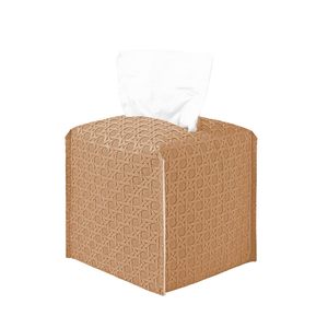 Square Tissue Box Cover Multi-color PU Leather Tissue Box Holder Bird Nest Pattern Facial Holders for Office Home Decor 5x5x5in
