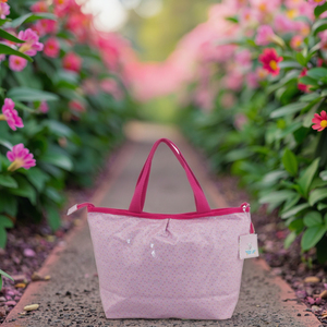 Mini Dễ Thương Phim Hoạt Hình Của Phụ Nữ Thời Trang Nhiều Lớp Bông Hoa In Không Thấm Nước Zip Cao Su Kéo Túi Xách Vui Xách Tay Bohemian - Product Image 6