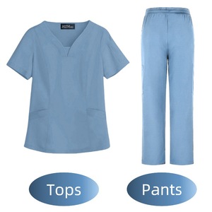 Surgical <b>Scrub</b> Sets Unisex Split Top And Bottom Moisture Wicking Hospital Uniforms For Doctors Nurses Beauty Salon Dental Work - Product Image 4