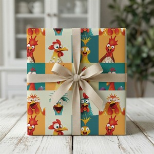 Papel Decorativo Reciclable con Diseño de Gallo, Rollo de Papel para Envolver Regalos de Cumpleaños - Product Image 3