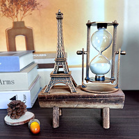Pendule en bois rétro moderne sablier créatif rétro tour ornements pour la maison étude mariage anniversaire remise des diplômes durable élégant