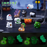 Figurine lumineuse de citrouille et de fantôme d'Halloween Weij pour micro-paysage, accessoires décoratifs DIY, mini bibelot
